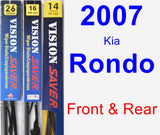 Front & Rear Wiper Blade Pack for 2007 Kia Rondo - Vision Saver