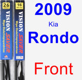 Front Wiper Blade Pack for 2009 Kia Rondo - Vision Saver