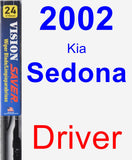 Driver Wiper Blade for 2002 Kia Sedona - Vision Saver