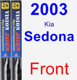 Front Wiper Blade Pack for 2003 Kia Sedona - Vision Saver
