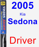 Driver Wiper Blade for 2005 Kia Sedona - Vision Saver