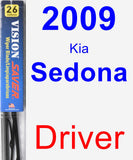 Driver Wiper Blade for 2009 Kia Sedona - Vision Saver