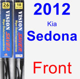 Front Wiper Blade Pack for 2012 Kia Sedona - Vision Saver