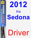 Driver Wiper Blade for 2012 Kia Sedona - Vision Saver