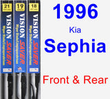 Front & Rear Wiper Blade Pack for 1996 Kia Sephia - Vision Saver