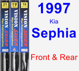 Front & Rear Wiper Blade Pack for 1997 Kia Sephia - Vision Saver