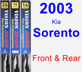 Front & Rear Wiper Blade Pack for 2003 Kia Sorento - Vision Saver