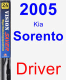 Driver Wiper Blade for 2005 Kia Sorento - Vision Saver