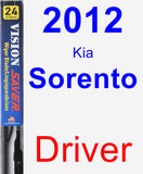Driver Wiper Blade for 2012 Kia Sorento - Vision Saver