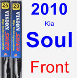 Front Wiper Blade Pack for 2010 Kia Soul - Vision Saver