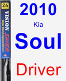 Driver Wiper Blade for 2010 Kia Soul - Vision Saver