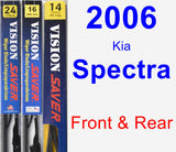 Front & Rear Wiper Blade Pack for 2006 Kia Spectra - Vision Saver