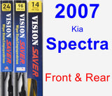 Front & Rear Wiper Blade Pack for 2007 Kia Spectra - Vision Saver