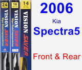 Front & Rear Wiper Blade Pack for 2006 Kia Spectra5 - Vision Saver