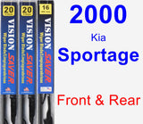 Front & Rear Wiper Blade Pack for 2000 Kia Sportage - Vision Saver
