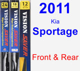 Front & Rear Wiper Blade Pack for 2011 Kia Sportage - Vision Saver