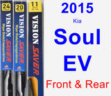 Front & Rear Wiper Blade Pack for 2015 Kia Soul EV - Vision Saver