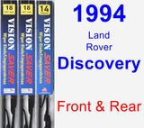 Front & Rear Wiper Blade Pack for 1994 Land Rover Discovery - Vision Saver