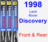 Front & Rear Wiper Blade Pack for 1998 Land Rover Discovery - Vision Saver