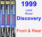 Front & Rear Wiper Blade Pack for 1999 Land Rover Discovery - Vision Saver