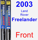 Front Wiper Blade Pack for 2003 Land Rover Freelander - Vision Saver