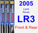 Front & Rear Wiper Blade Pack for 2005 Land Rover LR3 - Vision Saver