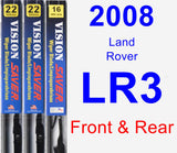 Front & Rear Wiper Blade Pack for 2008 Land Rover LR3 - Vision Saver
