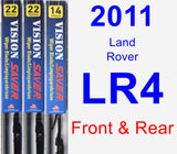 Front & Rear Wiper Blade Pack for 2011 Land Rover LR4 - Vision Saver