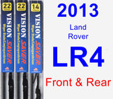 Front & Rear Wiper Blade Pack for 2013 Land Rover LR4 - Vision Saver