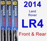 Front & Rear Wiper Blade Pack for 2014 Land Rover LR4 - Vision Saver