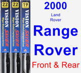 Front & Rear Wiper Blade Pack for 2000 Land Rover Range Rover - Vision Saver