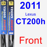 Front Wiper Blade Pack for 2011 Lexus CT200h - Vision Saver