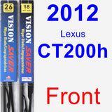 Front Wiper Blade Pack for 2012 Lexus CT200h - Vision Saver
