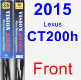 Front Wiper Blade Pack for 2015 Lexus CT200h - Vision Saver