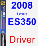 Driver Wiper Blade for 2008 Lexus ES350 - Vision Saver