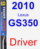 Driver Wiper Blade for 2010 Lexus GS350 - Vision Saver