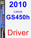 Driver Wiper Blade for 2010 Lexus GS450h - Vision Saver