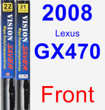 Front Wiper Blade Pack for 2008 Lexus GX470 - Vision Saver