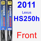 Front Wiper Blade Pack for 2011 Lexus HS250h - Vision Saver