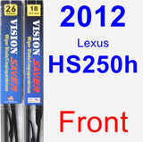 Front Wiper Blade Pack for 2012 Lexus HS250h - Vision Saver