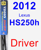 Driver Wiper Blade for 2012 Lexus HS250h - Vision Saver