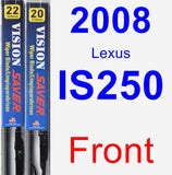 Front Wiper Blade Pack for 2008 Lexus IS250 - Vision Saver