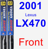 Front Wiper Blade Pack for 2001 Lexus LX470 - Vision Saver