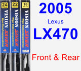 Front & Rear Wiper Blade Pack for 2005 Lexus LX470 - Vision Saver