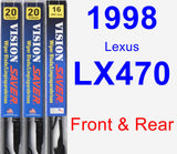 Front & Rear Wiper Blade Pack for 1998 Lexus LX470 - Vision Saver