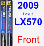 Front Wiper Blade Pack for 2009 Lexus LX570 - Vision Saver