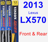 Front & Rear Wiper Blade Pack for 2013 Lexus LX570 - Vision Saver