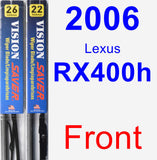 Front Wiper Blade Pack for 2006 Lexus RX400h - Vision Saver