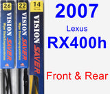Front & Rear Wiper Blade Pack for 2007 Lexus RX400h - Vision Saver
