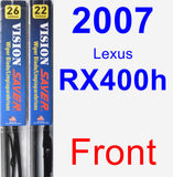 Front Wiper Blade Pack for 2007 Lexus RX400h - Vision Saver